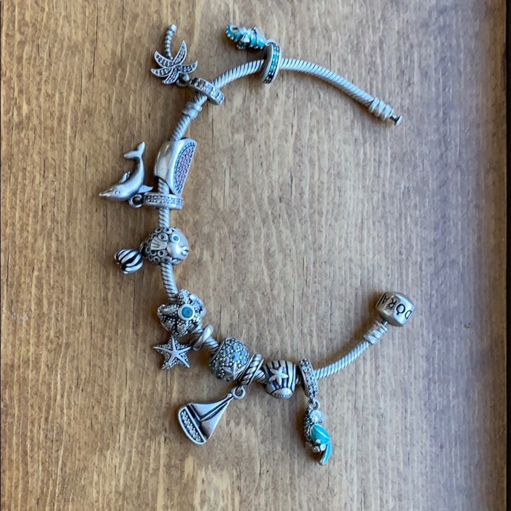Pandora summer theme bracelet with 11 charms